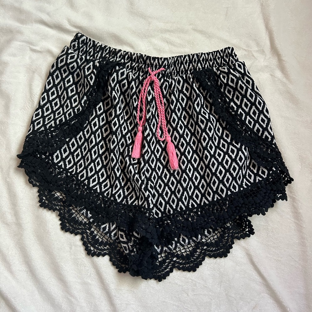 Black and white shorts